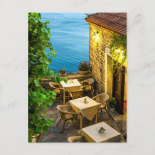 Outdoor Tables at Resturant Postcard