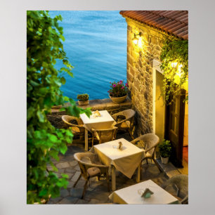 Outdoor Tables at Resturant Poster