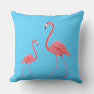 Outdoor Throw Pillow-Flamingo Cushion