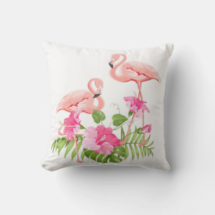 Outdoor Throw Pillow-Flamingo Cushion