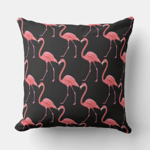 Outdoor Throw Pillow-Flamingos Outdoor Cushion