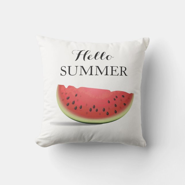Outdoor Throw Pillow-Hello Summer Throw Pillow (Front)