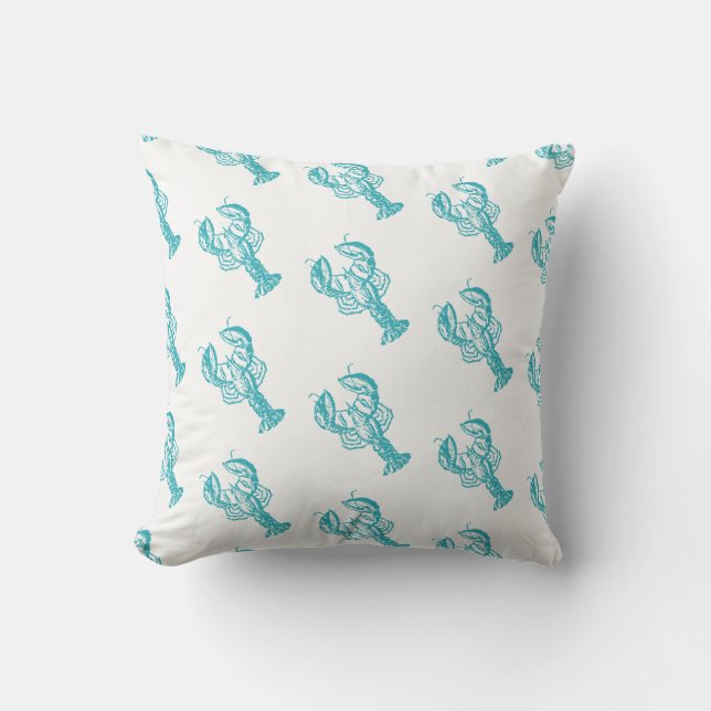 Outdoor Throw Pillow-Lobster Cushion (Front)