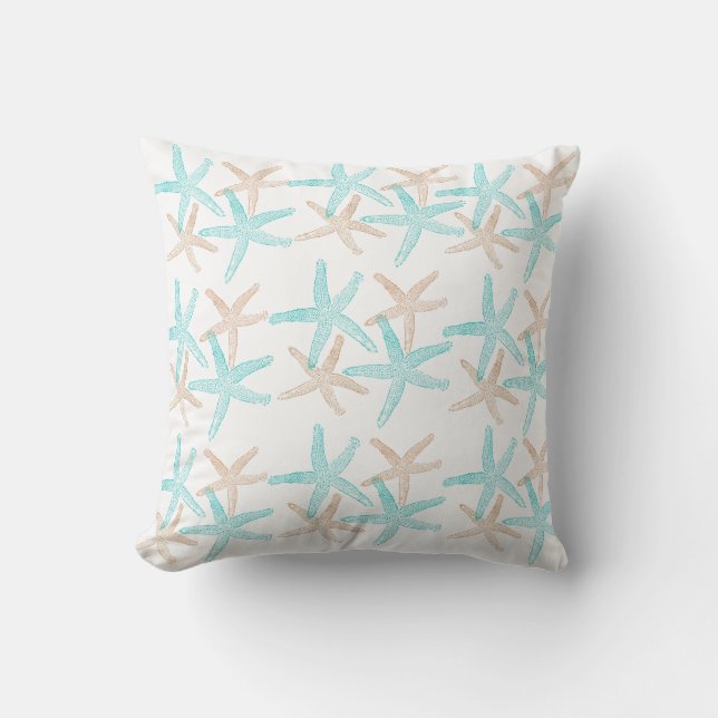 Outdoor Throw Pillow-Starfish Cushion (Front)
