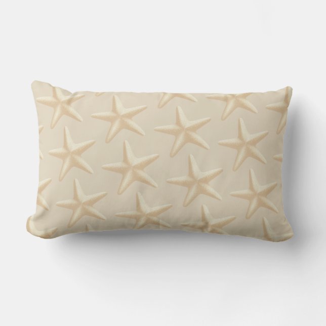Outdoor Throw Pillow-Starfish Lumbar Cushion (Front)