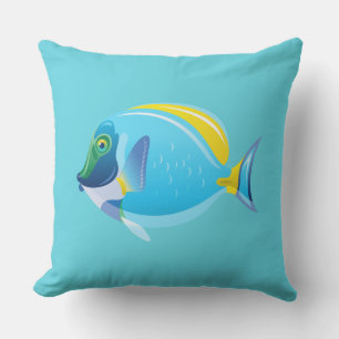 Outdoor Throw Pillow-Tropical Fish Cushion