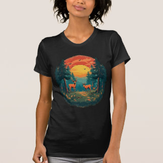 Outdoor Tree Nature Lover Wildlife Retro Forest T-Shirt