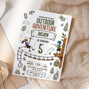 Outdoor Tree Top Adventure Birthday Party Invitation