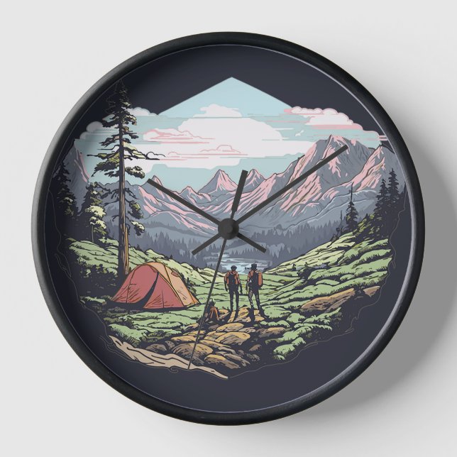 Outdoor unique, retro/vintage graphic clock (Front)