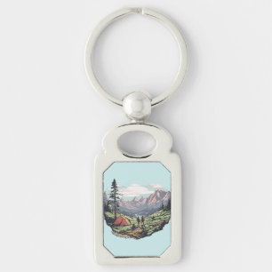 Outdoor unique, retro/vintage graphic key ring