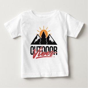 Outdoor Vibes Mountain Tree Sunrise Baby T-Shirt