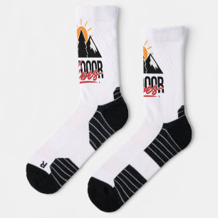 Outdoor Vibes Mountain Tree Sunrise Socks