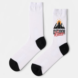 Outdoor Vibes Mountain Tree Sunrise Socks