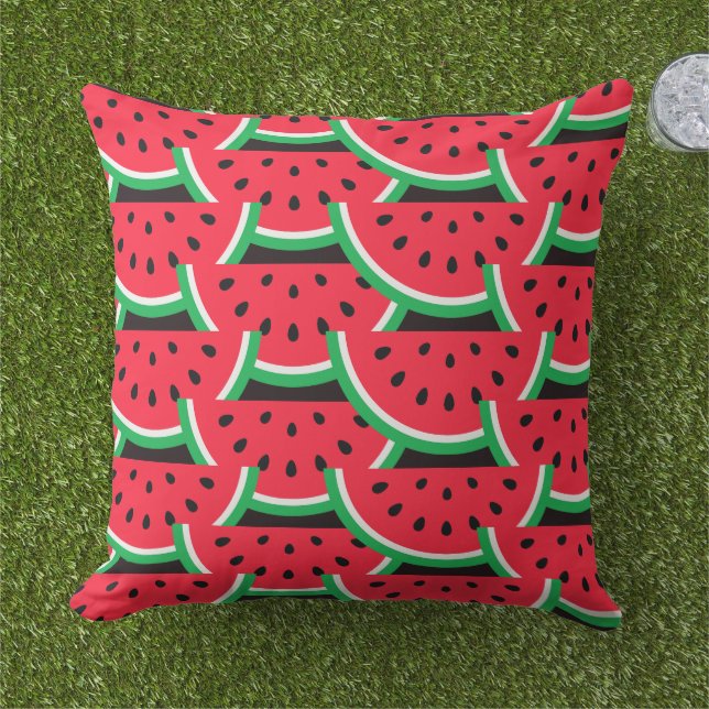 Outdoor Watermelon Throw Pillow (Grass)