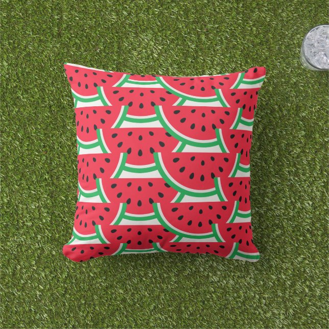Outdoor Watermelon Throw Pillow (Grass)