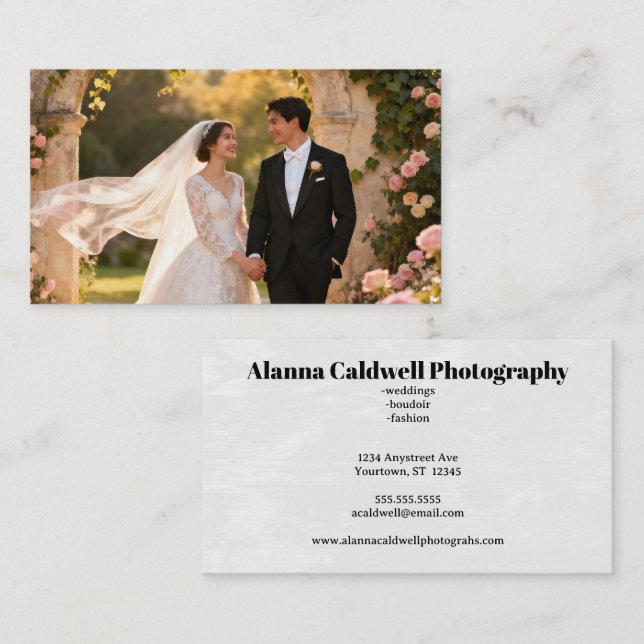 Outdoor Wedding Photographer Event Planner Business Card (Front/Back)