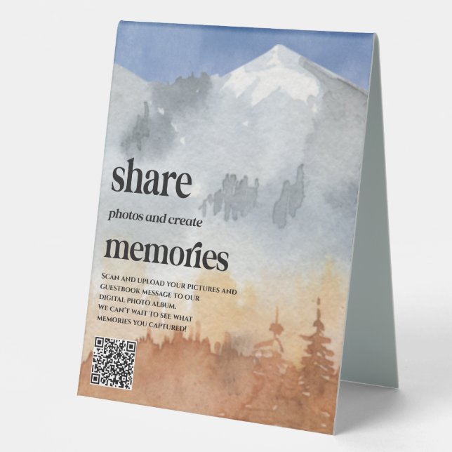 Outdoor Wedding  QR Code Photo Pictures Guestbook (Front)