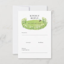 Outdoor Wedding RSVP Enclosure Card with Meadow