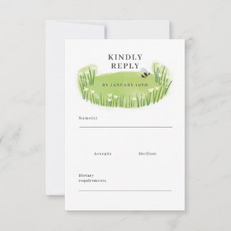 Outdoor Wedding RSVP Enclosure Card with Meadow