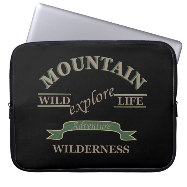 outdoor wild life hiking adventure lover laptop sleeve (Front)