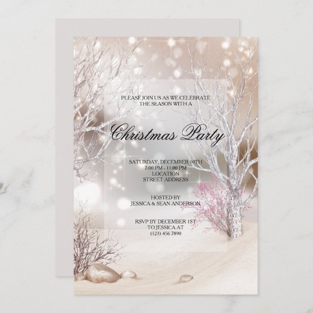 Outdoor Winters Scene Christmas Party Invitation (Front/Back)