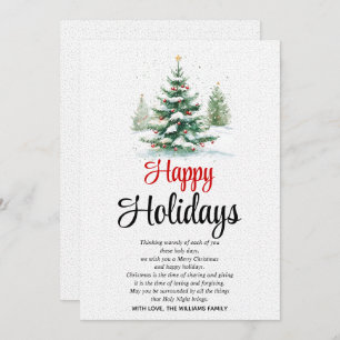 Outdoors Christmas tree Happy Holidays Holiday Card