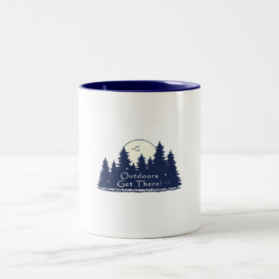 Outdoors Get There Blue Two-Tone Coffee Mug