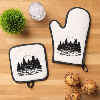 Outdoors Get there! Canoes  Oven Mitt & Pot Holder Set