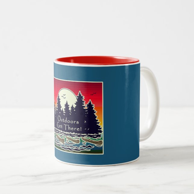 Outdoors Get There Canoes   Two-Tone Coffee Mug (Front Right)