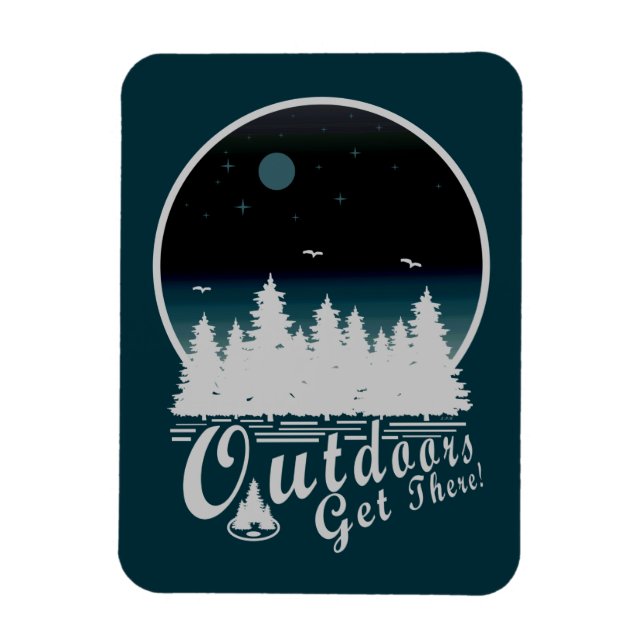 Outdoors Get There Green Midnight Magnet (Vertical)