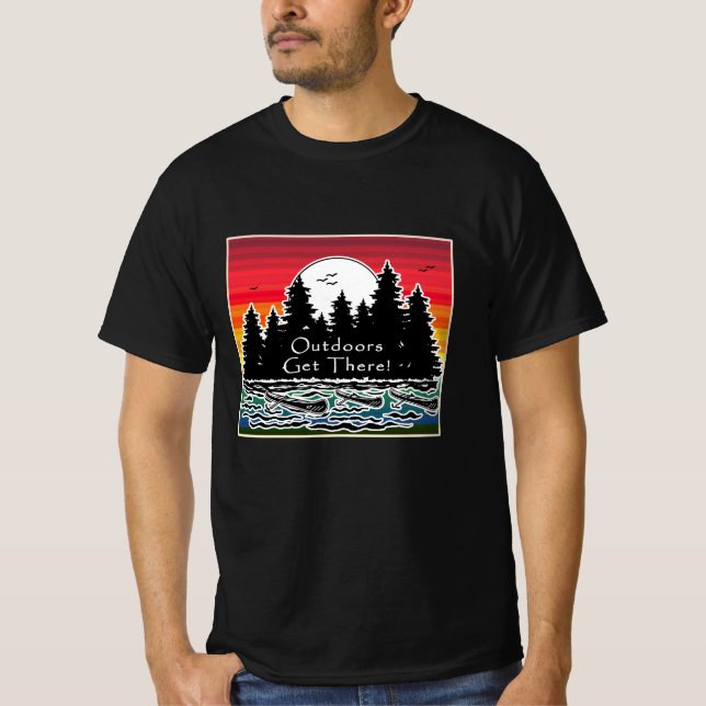 Outdoors Get There Sunset Water T-Shirt (Front)