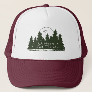 Outdoors Get There Trees Trucker Hat