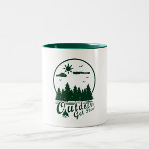 Outdoors Get There! Two-Tone Coffee Mug
