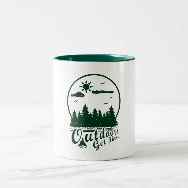 Outdoors Get There! Two-Tone Coffee Mug (Center)