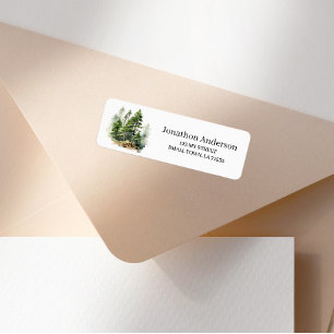 Outdoors Pine Tree Woods Address Label Return Address Label