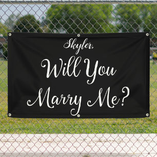 Outdoors Proposal Gothic Couple Will You Marry Me Banner