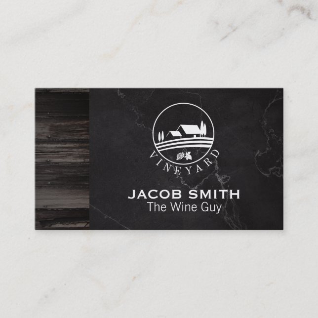 Outdoors | Wine | Wood Trim | Vineyard Business Card (Front)
