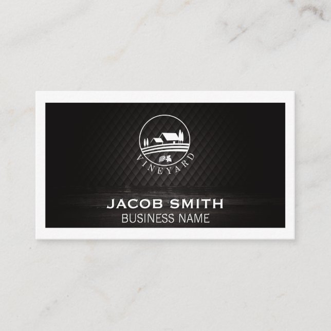 Outdoors | Wine | Wood Trim | White Border Business Card (Front)