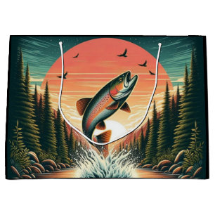 Outdoorsman trout nature large gift bag