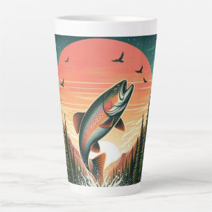 Outdoorsman trout nature latte mug