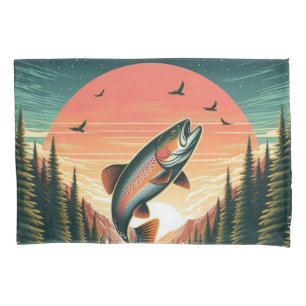 Outdoorsman trout nature pillowcase