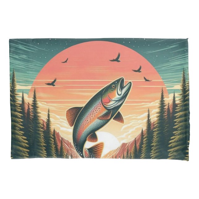 Outdoorsman trout nature pillowcase (Front)