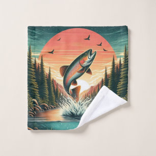 Outdoorsman trout nature wash cloth
