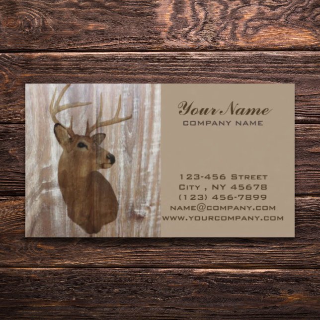Outdoorsman Western Primitive barn wood deer Business Card (Outdoorsman Western Primitive barn wood deer Business Card)