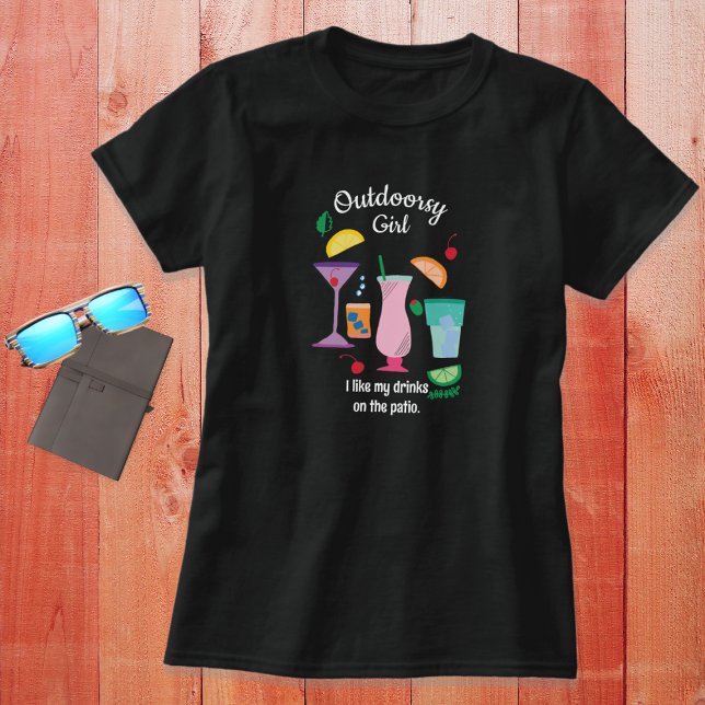 Outdoorsy Girl Camper Glamper Cocktails T-Shirt (Creator Uploaded)
