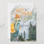 Outdoorsy Girls Adventure Birthday Card<br><div class="desc">This outdoor themed birthday card features a girl with blonde braids holding a coffee cup, overlooking a lake On the back is another watercolor image of two friends looking at a map with a greeting that says "wishing you another year of amazing adventures." You can personalise this card with two...</div>