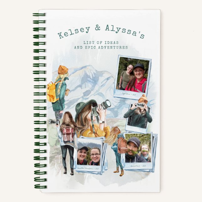 Outdoorsy Girls | Adventure Photos Spiral Notebook (Front)