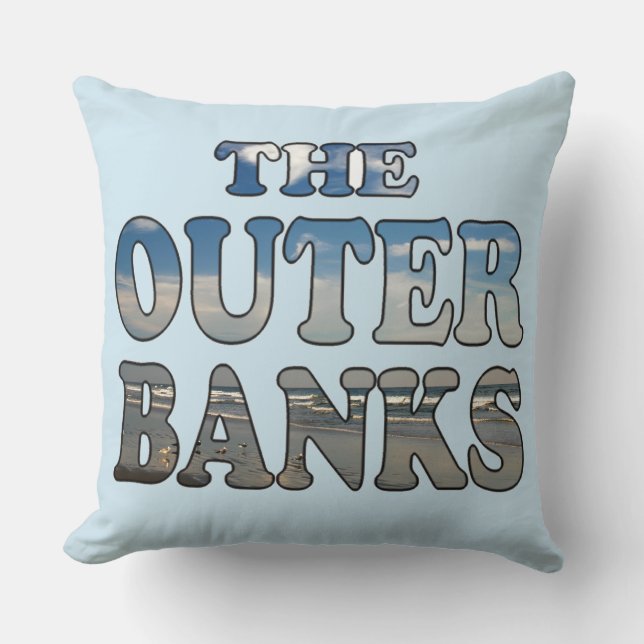  Outer Banks Beach Text  Cushion (Front)