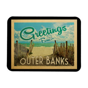Outer Banks Beach Vintage Travel Magnet