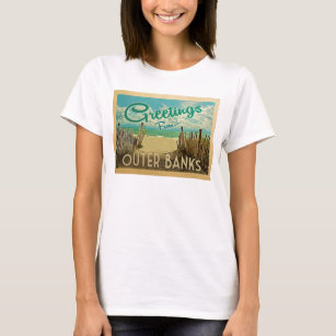 Outer Banks Beach Vintage Travel T-Shirt
